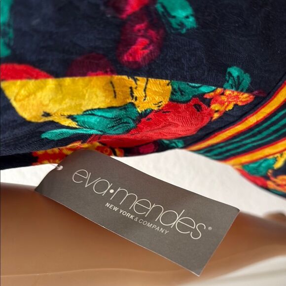 Eva Mendes New York & Company Blue Yellow Red Sleeveless Midi Sz 4 Sundress New - Picture 12 of 17